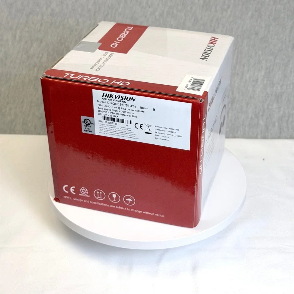 Hikvision Turbo HD EXIR Turret Camera 720p 8mm IP66 DS-2CE56C5T-IT1 White